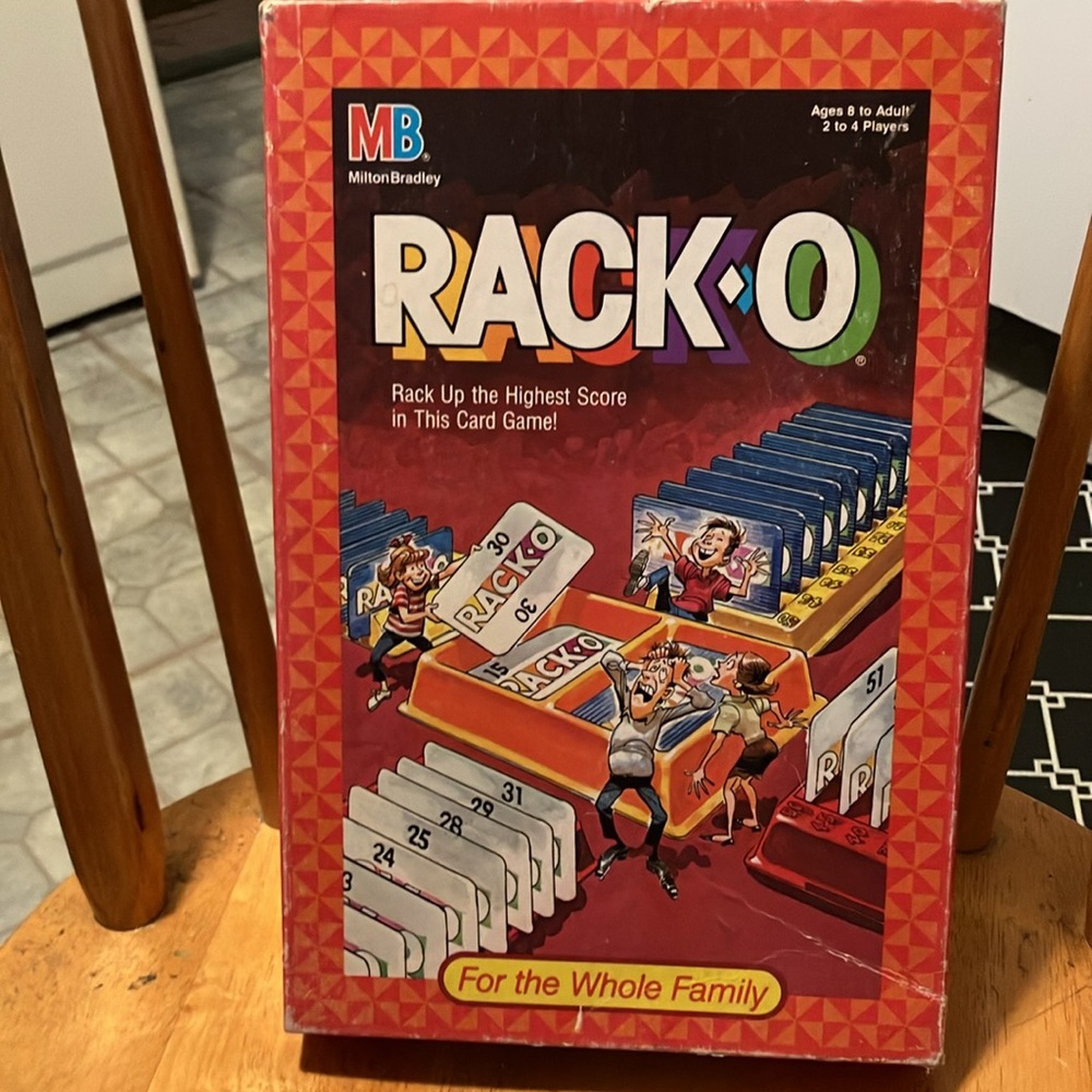 Like new.  Older 1988 Milton Bradley Rack-o card game.  All pieces intact, box - Picture 11 of 11